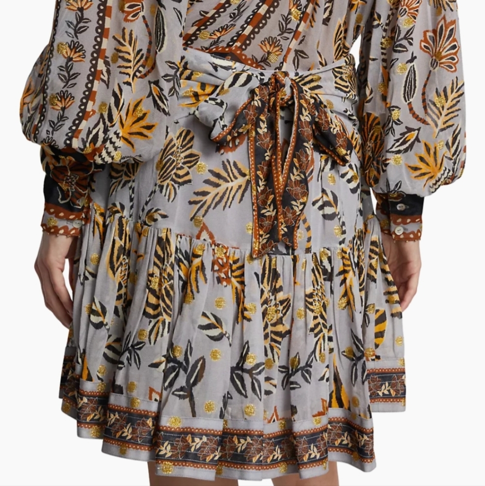 Farm RioFloral Tapestry Metallic Dot Miniskirt - Picture 3 of 10